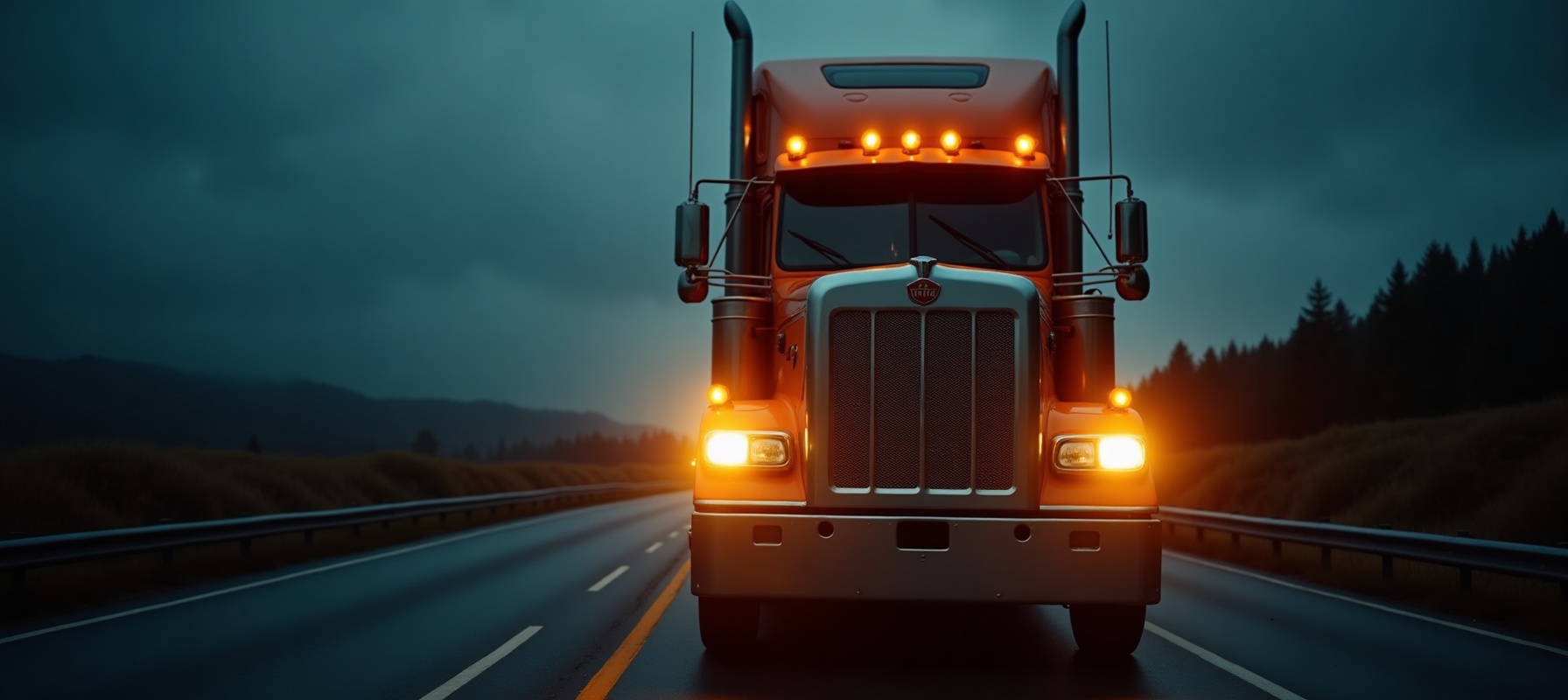 Semi-truck on the road
